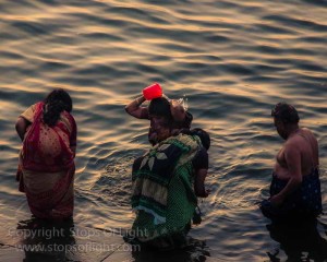 Bathing in the river Ganges, Varanasi