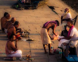 A religious ceremony in remembrance of the deceased, Varanasi