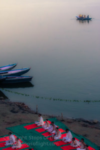Young acolytes on the river banks, Varanasi